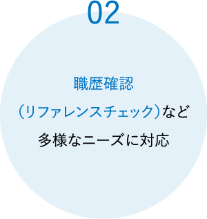 職歴確認（リファレンスチェック）など多様なニーズに対応